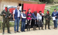 Las tres mujeres indígenas liberadas. 