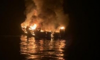 Incendio en barco