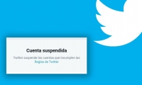 Mensaje de twitter a las cuentas suspendidas.