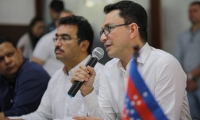 El gobernador del Magdalena, Carlos Caicedo, y el secretario de Salud Departamental, Jorge Bernal.