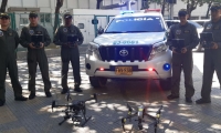 Drones que llegaron a Santa Marta a apoyar el trabajo de la Metropolitana.