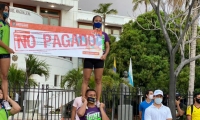 Protesta de estudiantes en la Gobernación.