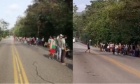 Venezolanos en zona rural de Santa Marta.