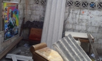 Casa afectada por desplome de techo en Malambo.