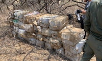 Droga incautada en Uribia.