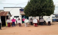 Protesta de trabajadores de la salud en Guamal.