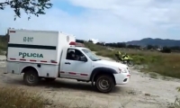 El levantamiento del cadáver en zona enmontada de Mamatoco. 