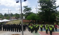 Policías que reforzarán elecciones en San Zenón.