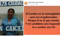 Dollys Rada Villegas promueve reuniones para sumar votos en pro de un candidato a la rectoría de la Unimag.