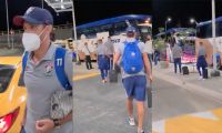 Llegada de Fluminense al aeropuerto de Barranquilla.