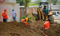 Obras en el barrio Santa Lucía. 