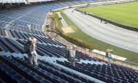 Proceso de sinterización del estadio Metropolitano.