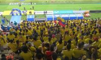 Hinchas de Colombia en las gradas del estadio Metropolitano.