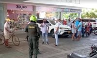  Lugar donde el vigilante disparó contra los presuntos delincuentes.