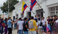 La protesta se llevó a cabo esta mañana. 