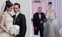 Marc Anthony y Nadia Ferreira en su boda