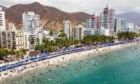 Así lucía el balneario de El Rodadero en Semana Santa.