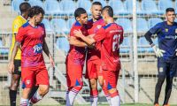 Unión celebrando uno de los goles.