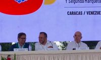 Iván Márquez en la mesa de diálogo de paz. 