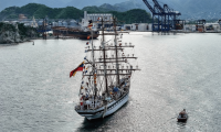El buque escuela Simón Bolívar, insignia de Venezuela, llegó al Puerto de Santa Marta