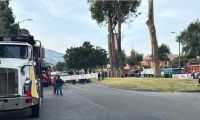Bloqueo en Bogotá, por manifestaciones. 