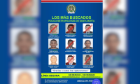 Cartel de los más buscados en Santa Marta