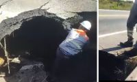 Hundimiento en la vía 