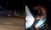 El sujeto quedó mal herido y fue trasladado hasta un centro médico