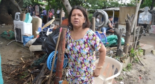 Cecilia Centeno, afectada en el barrio La Malvinas.