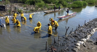 Caño 'La Isla', el cual se conecta con la Ciénaga Grande de Santa Marta