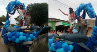 Kelly Puerta, durante el desfile en las playas de Tolú.