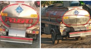 Evidencia de cómo usan camiones de transporte de combustibles, para transportar agua potable.