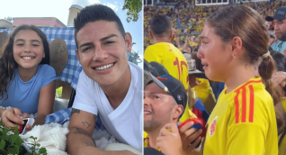 Emotivo momento: Hija de James Rodríguez llora de alegría por el triunfo de Colombia