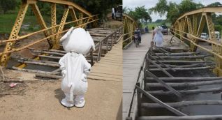 Elefante Blanco Colombia en el puente Michichoa