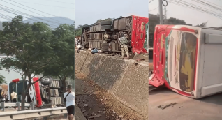Última hora: Accidente en la Troncal del Caribe, bus intermunicipal se volcó cerca de La Lucha