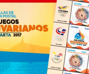 Así serán las estampillas de los Juegos Bolivarianos de Santa Marta 2017. 