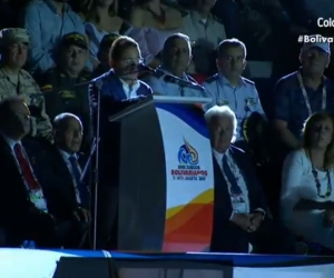 Rafael Martínez, durante su discurso en la inauguración de los Juegos Bolivarianos.