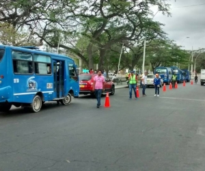 Uno de los puestos de control se ubicó cerca al centro comercial Buenavista.