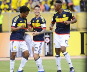 James Rodríguez celebra el primer gol a favor de la Selección.