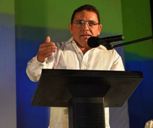 El alcalde Rafael Martínez durante su intervención en la lanzamiento de los Juegos Bolivarianos.