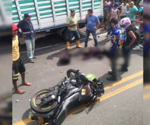 El accidente ocurrió en el km 13 de la vía Barranquilla-Santa Marta.