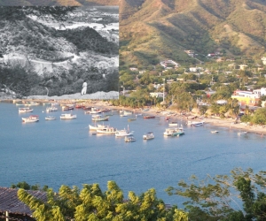 Una vista actual de Taganga y la carretera a Taganga en el año 1957.