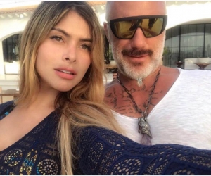 La modelo antioqueña María Alejandra Londoño con Gianluca Vacchi.