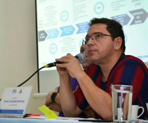 Alcalde Rafael Martínez, durante la audiencia de avance de obras.