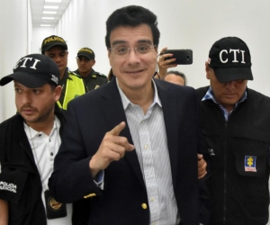 El exrector de Uniautónoma, Ramsés Vargas Lamadrid, al salir de la audiencia. 