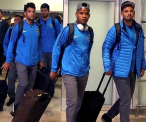 Boca Juniors llegando al aeropuerto de Madrid