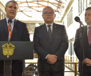 El Presidente Iván Duque y el presidente de la Corte Suprema de Justicia, José Luis Barceló.