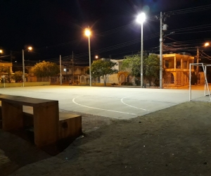 Cancha de Andrea Carolina donde la niña, junto a otros menores, acuden a sus clases de patinaje.