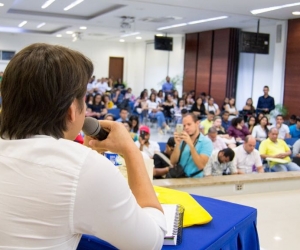 Rubén Jiménez, durante el conversatorio en la Sergio Arboleda.