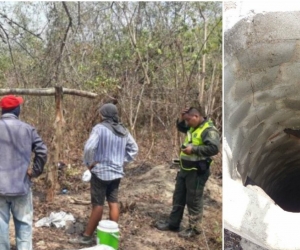 A este pozo ingresaron los dos campesinos que fallecieron por inhalación de gases tóxicos.